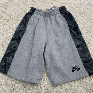 Vtg NIKE AIR Heritage Post Game Shorts Mens S Sweat Heather Grey Black Camo